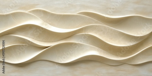 Elegant and Modern Creamy White Waves A Seamless Textured Pattern for Stylish Background Designs