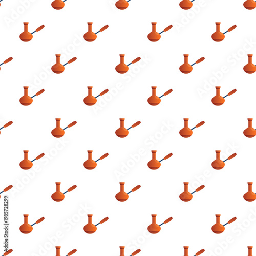 Copper cezve pots creating a seamless pattern on white background