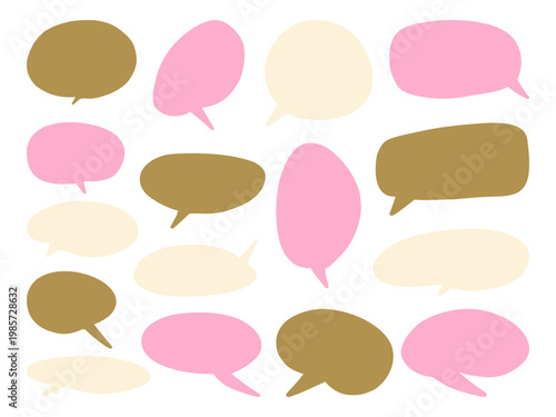 Pastel Speech Bubble Set Cartoon Chat Icons Conversation Shapes Colorful Dialog Elements Pack