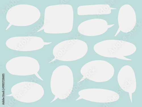 Speech Bubble Solid Shape Set Minimal Chat Balloon Dialogue Message Icon Collection Clean Design