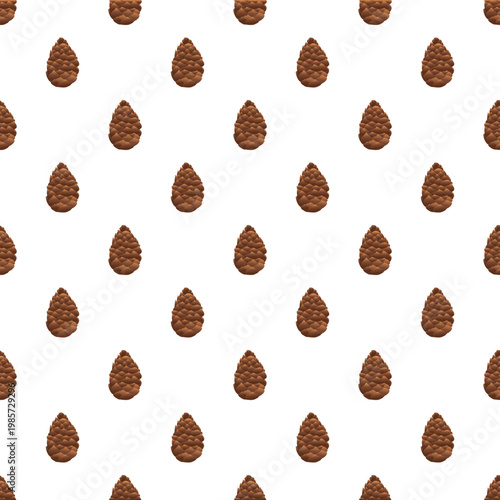 Canvastavla Pine cones forming a repeating pattern on white background