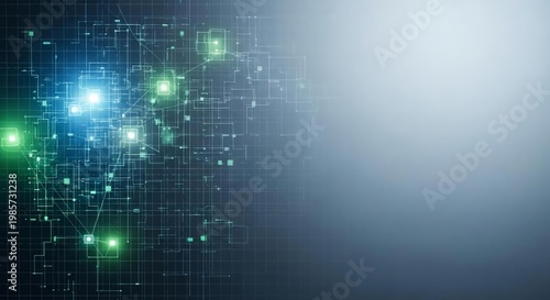 Abstract Digital Network Connections with Bright Color Highlights