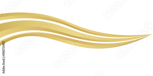 gold wave curve, golden wave corner shape for element, stripes ribbon golden graphic, striped gold. eps 10