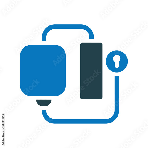 Automated external defibrillator icon in a flat modern style