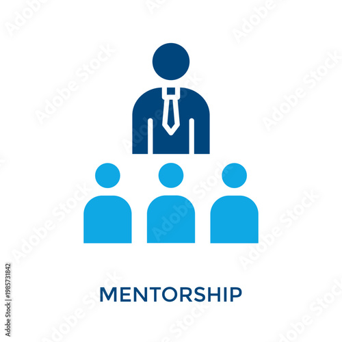Mentorship Icon Dual Tone Style. Vector Illustration For Graphic Design