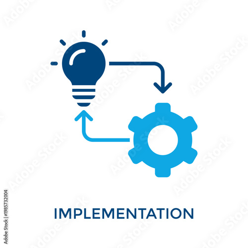 Implementation Icon Dual Tone Style. Vector Illustration For Graphic Design