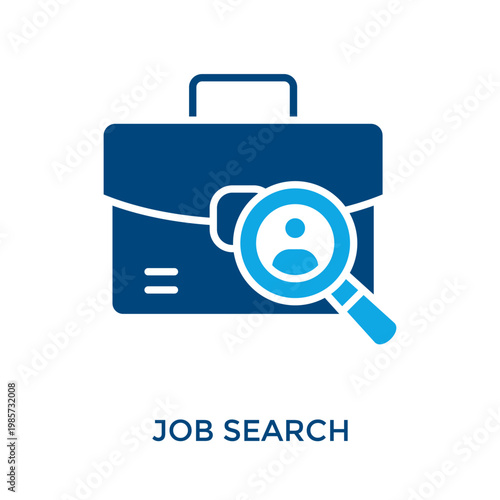 Job Search Icon Dual Tone Style. Vector Illustration For Graphic Design