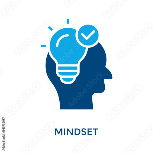 Mindset Icon Dual Tone Style. Vector Illustration For Graphic Design
