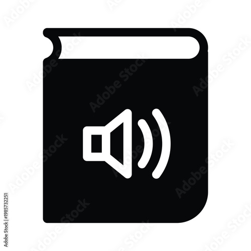 audio book solid icon vector design good for web or mobile app