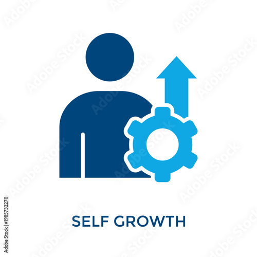 Self Growth Icon Dual Tone Style. Vector Illustration For Graphic Design