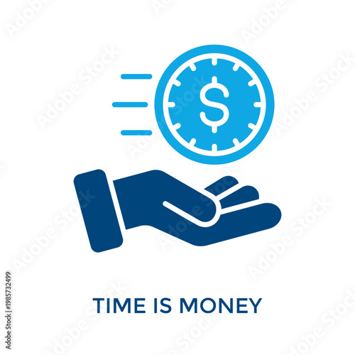 Time Is Money Icon Dual Tone Style. Vector Illustration For Graphic Design