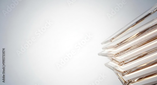 Elegant Stacked Glass Plates on Minimalist Background for Stylish Decor