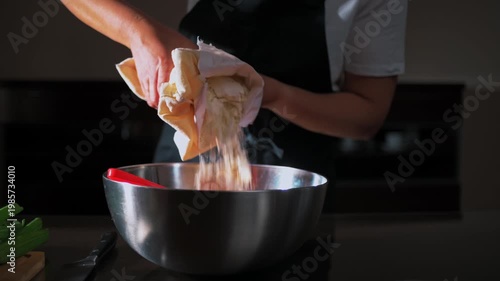 Homemade Vegan Lasagna Prep: Sifting Flour for a Healthy, Traditional Italian Meal