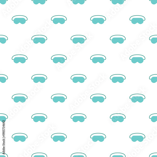 Sleeping mask elements repeat across a white background, forming a seamless relaxation pattern