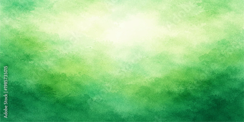 An abstract green grunge background blends nature-inspired texture with vintage paper design and bright light to create a cloudy artistic backdrop