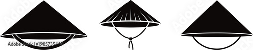 Conical hat icon silhouette on white background