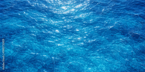 A serene turquoise pool surface with clear ripples and abstract liquid patterns creates a clean blue water background reflecting the bright summer nature of a transparent swimming ocean