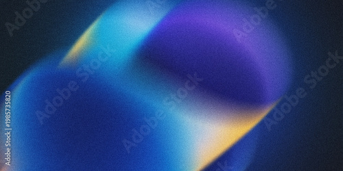 Bild auf Leinwand Abstract holographic gradient background with blue purple and yellow glow soft b