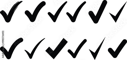 Multiple check mark icons confirmation and selection checkmark confirmation selection approved