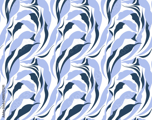 Decorative leaves pattern. Hand draw abstract leaf pattern