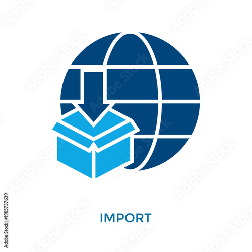 Import Icon Dual Tone Style. Vector Illustration For Graphic Design