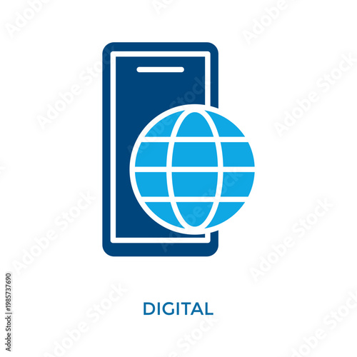 Digital Icon Dual Tone Style. Vector Illustration For Graphic Design