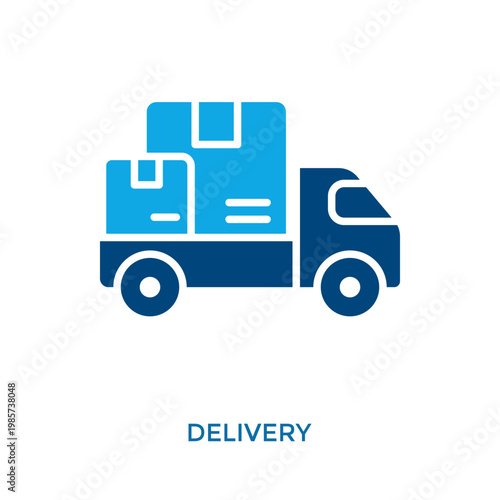 Delivery Icon Dual Tone Style. Vector Illustration For Graphic Design