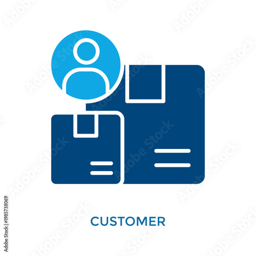 Customer Icon Dual Tone Style. Vector Illustration For Graphic Design