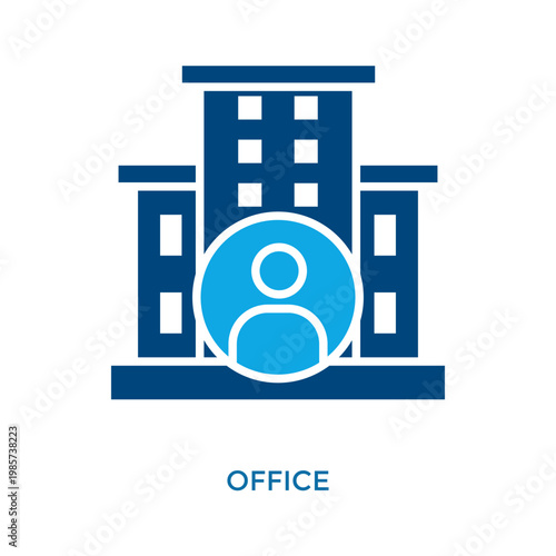 Office Icon Dual Tone Style. Vector Illustration For Graphic Design