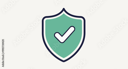 Security shield icon with check mark symbol representing safety verification protection measures digital defense secure privacy authentication quality assurance reliable software and reliability