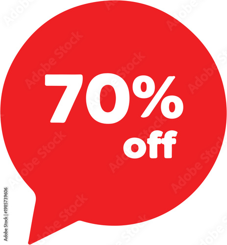 Minimalist 70% Discount Silhouette Tag Vector Graphic