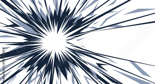 Sharp blue and white radial burst design creates a dramatic explosion effect that can be used for action or impact in graphic designs.
