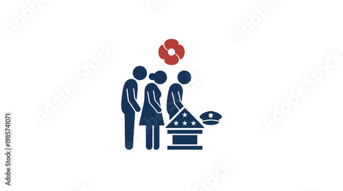 Memorial Service with Poppy and Coffin