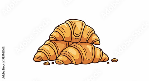 A stack of delicious, golden brown croissants with flaky layers and a light shine