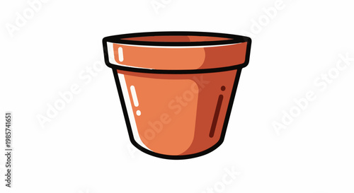A simple, stylized illustration of an empty terracotta plant pot