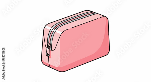 A simple pink zippered pouch with a silver zipper