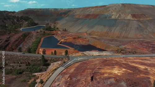 Aerial view of Rio Tinto open-pit mine in Spain