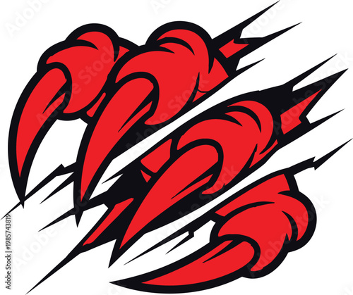 Red claw marks with black outline