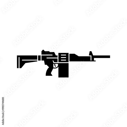 machine gun glyph icon. machine gun solid illustration.