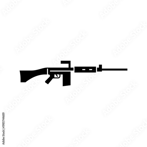 loading rifle glyph icon. rifle solid illustration.