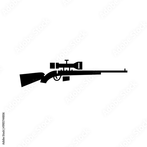 classic sniper rifle glyph icon. sniper rifle solid illustration.