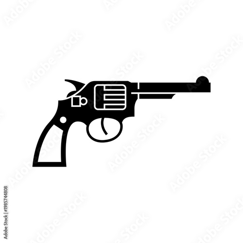 revolver glyph icon. revolver gun solid illustration.