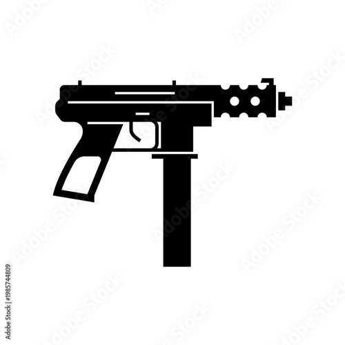semi automatic gun glyph icon. semi automatic gun solid illustration.