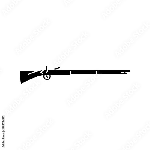 musket glyph icon. rifle solid illustration.