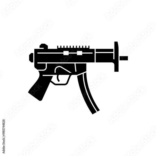 submachine gun glyph icon. submachine gun solid illustration.
