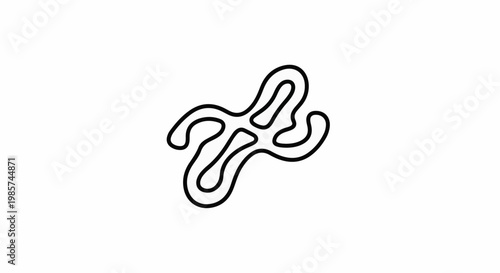 Abstract black line drawing on white background