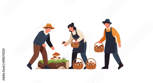 Gardening Enthusiasts Working Together Outdoors
