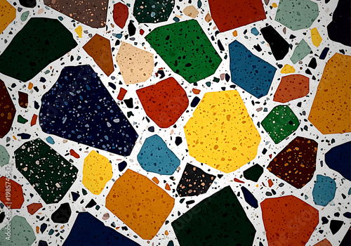 A colorful terrazzo pattern