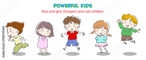 元気でかわいい子供たち5人男の子と女の子