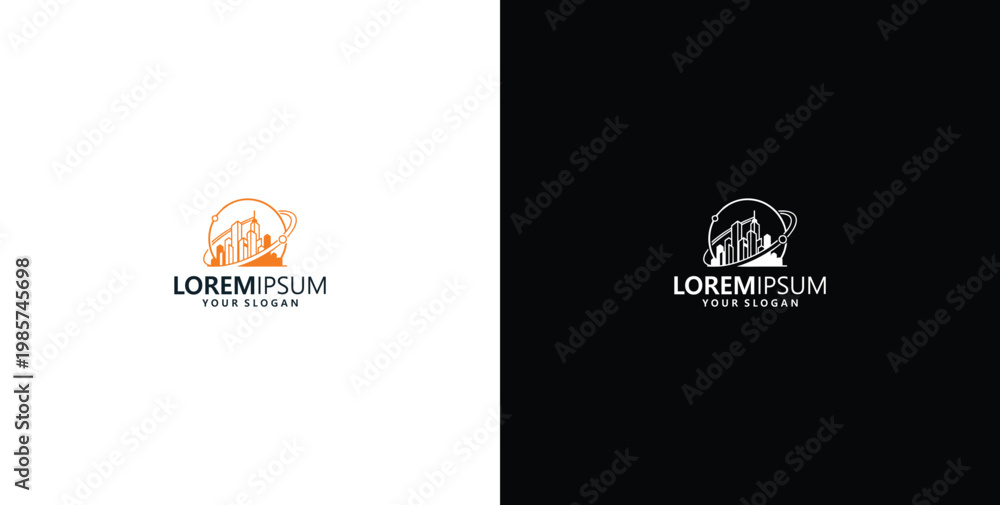 Fototapeta premium city ​​tech logo design template, vector design, emblem, design concept, creative symbol, icon